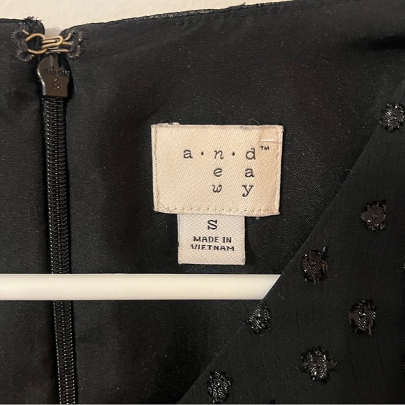 Target A New Day Black Ruffle Front Sparkle Polka Dot Dress - Picture 8 of 9